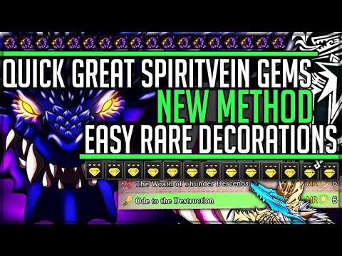 Best Great Spiritvein Gem + Rare Decoration Farm - Monster Hunter World Iceborne! (New Event Quests)