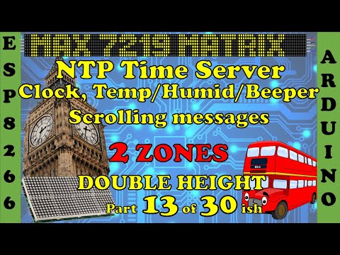 Double height or Length #Max7219 #Matrix #LED  2 Zones #NTP 🕦 server desk clock with messages 0081