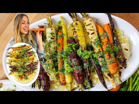 How to Make PERFECT Grilled Carrots | (Grill Pan Friendly Recipe) PLUS Mint  Dill Dressing!