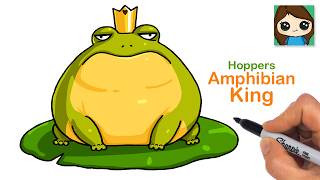 How to Draw Amphibian King Bullfrog | Hoppers