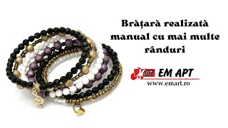 Brățară realizată manual cu mai multe rânduri