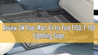 Review 3W Floor Mats Fit for Ford F150/F-150 Lightning SuperCrew Cab 2015-2025 w/o Fold Storage TPE