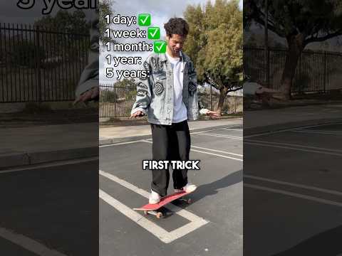 1 Day vs 5 YEARS of skateboarding?! #skateboarding #skate #sk8 #shorts