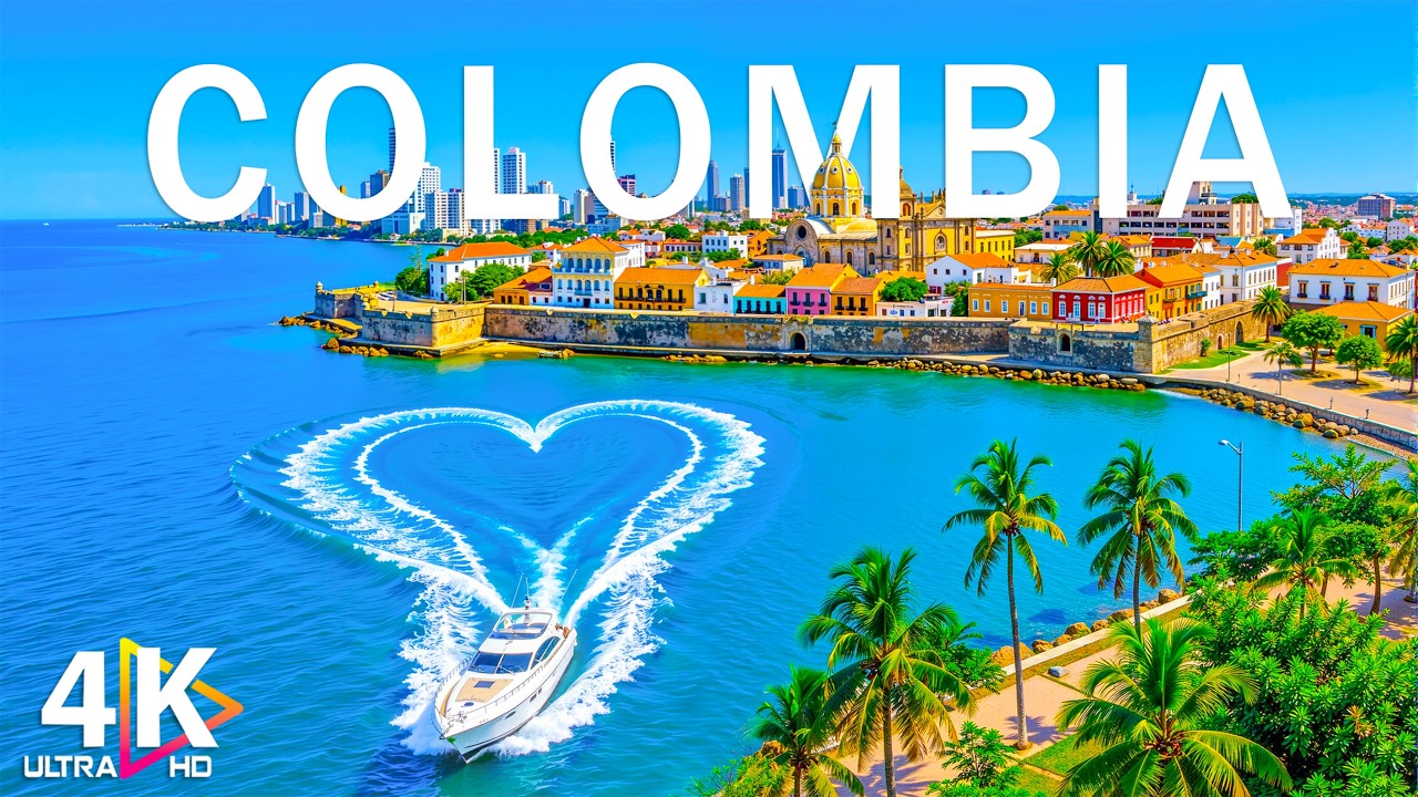 Colombia 4K 🇨🇴 Luxury Coastal Escape – Colorful Caribbean Cities & Aerial Journey