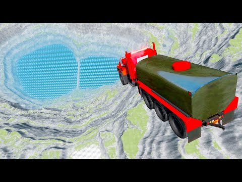 BeamNG drive - Leap Of Death Car Jumps & Falls Into water