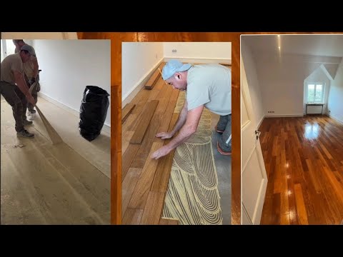 Parkett verlegen / Teppichboden entfernen / 2 K Epoxy Grundierung auftragen / Türen kürzen.