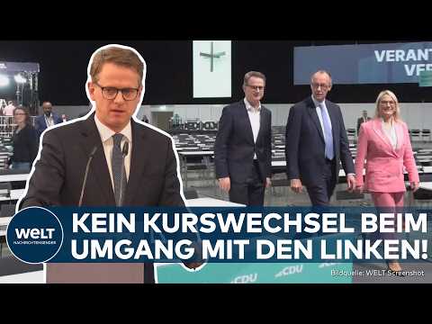 Video Thumbnail: CDU SCHLIESST ZUSAMMENARBEIT MIT LINKEN AUS: Linnemann bleibt hart - Antisemitismus großes Problem!