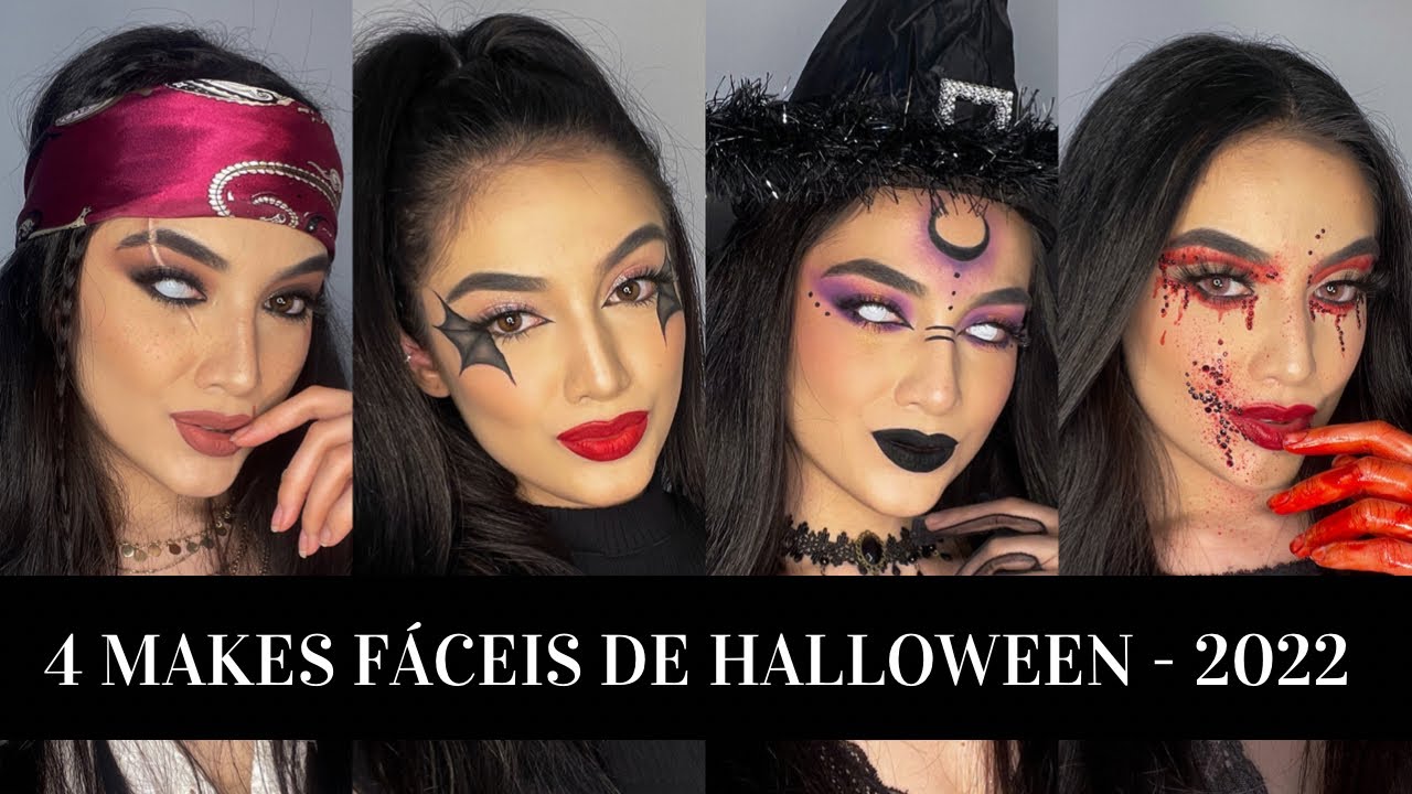 Watch Now 4 MAQUIAGENS FÁCEIS PARA O HALLOWEEN 2022 ❤️🎃 (Pirata, Morcego, Bruxa e com Strass) 4 MAQUIAGENS FÁCEIS PARA O HALLOWEEN 2022 ❤️🎃 (Pirata, Morcego, Bruxa e com Strass)