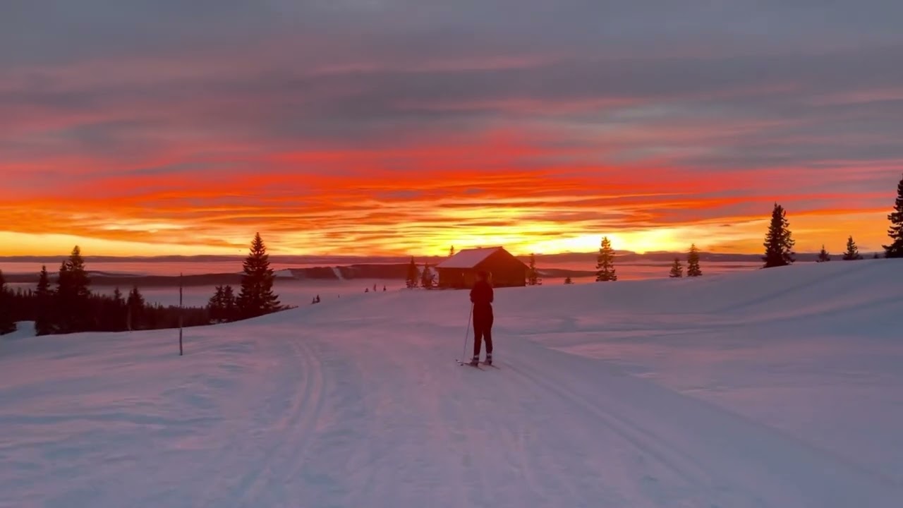 Nice sunset in Sjusjøen