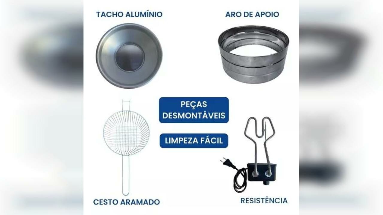 Miniatura da avaliação em vídeo de Fritadeira Elétrica Industrial 3,5 Litros Tacho Redondo
