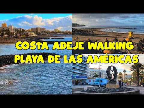🎥 Walking Tour Costa Adeje to Playa de las Américas 🇪🇦Tenerife Promenade🏖️🌊🔆