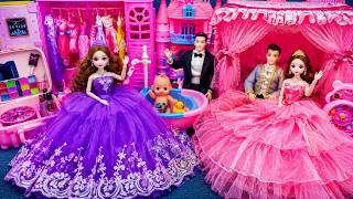 60 Minutes Satisfying Unboxing Barbie Pink & Purple Princess Dresses, Wedding Bedroom ASMR