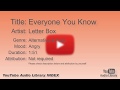 Everyone You Know Letter Box Alternative Punk Angry YouTube Audio Library BGM