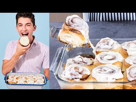 How To Make Cinnabon Cinnamon Rolls From Scratch | Eitan Bernath