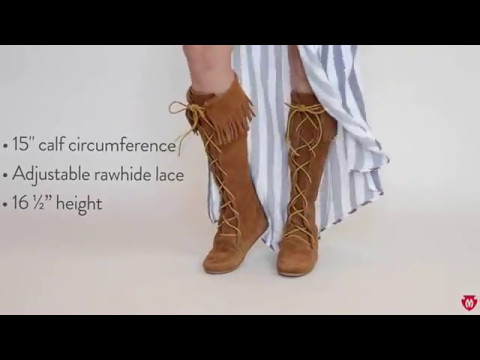 Front Lace Knee High Boot Minnetonka Moccasin 1422