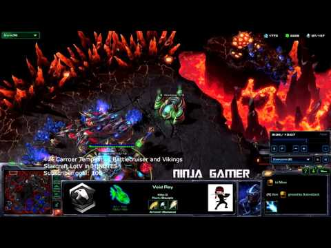 Starcraft 2 Legacy of the Void in Minutes  4v4 Carrier Tempest vs Battlecruiser Viking