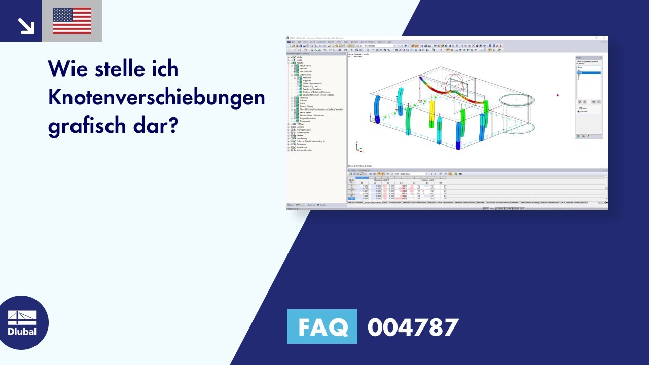 FAQ 004787 | Wie kann man die Knotenverschiebungen grafisch darstellen?