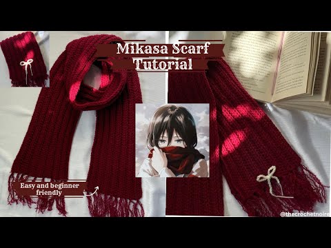 ✨The Viral Mikasa Red Scarf 🧣| Crochet Your Own Anime Muffler | beginner friendly