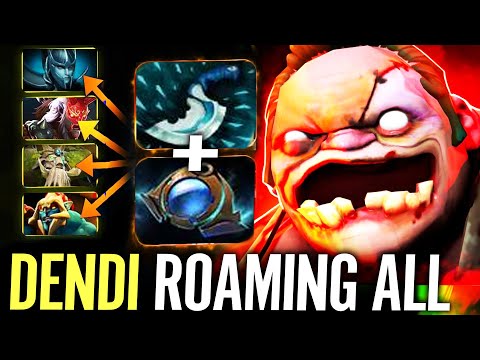 100% No Mercy - This Is The Result When Dendi Pudge Roams All Lanes in Dota 2