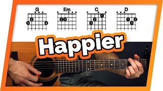 Happier Guitar Tutorial (Ed Sheeran) Easy Chords Guitar Lesson