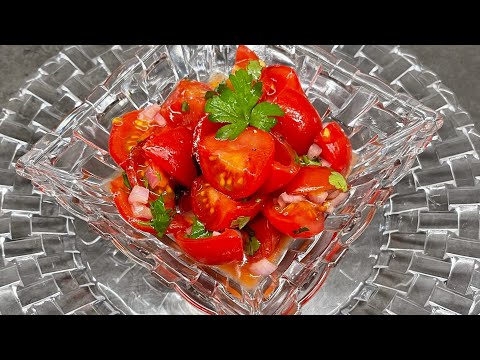Tomatensalat 🍅 👩🏼‍🍳 Tomaten süß sauer Vinaigrette gemischter Salat Tomato