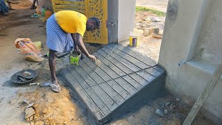 Ramp Construction_Techniques of Front Gate Ramp Concrete with Cement Mixer|Ramp Design