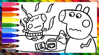 Desenhar E Colorir Peppa Pig Trocando A Fralda Da Bebê Evie 🐷🍼💩🤢 Desenhos Para Crianças