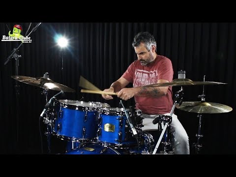 Bateria Pearl Session Studio Sheer Blue drum set sound check