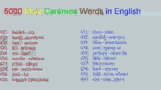 5000 Most Common Words in English (401 -  500)