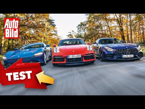 Porsche 911 Turbo vs. Ferrari Roma & Mercedes-AMG GT C (2021) | Der Test mit Christoph Richter