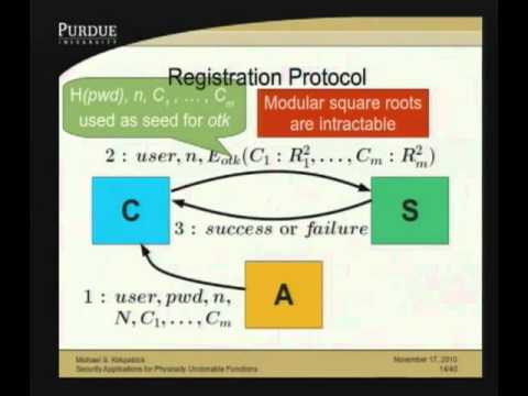 CERIAS Seminar: Security Applications for Physically Unclonable Functions