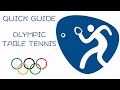 Quick Guide To Olympic Table Tennis