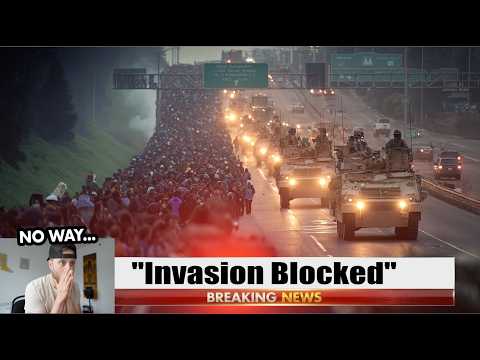 "INVASION" CONVOY FLOODS Freeway… Texas 'Marines' SEAL EXITS, MARCH Illegals to MEXICO