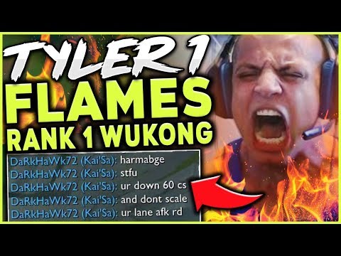 TYLER1 FLAMES THE RANK 1 WUKONG WORLD IN CHALLENGER SOLO QUEUE!! ft. Doublelift - League of Legends