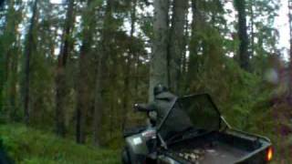 preview picture of video 'CRASH: polaris sportsman 6x6 hits a spruce tree'