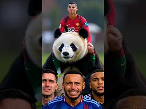 Ronaldo vs messi Neymar mbapp Panda competition Best Free ai video #shorts #ronaldo #messi #goat