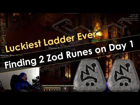 Luckiest Ladder Start Ever, Finding 2 Zod Runes in 1 Hour Diablo 2 Resurrected Ladder Season 1 Day 1
