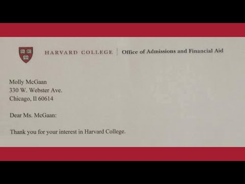 Harvard College rejection letter