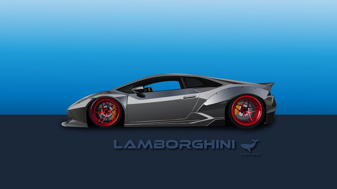Realistic Vector Car Illustration - Parts Reveal | Lamborghini | Graphic Whale