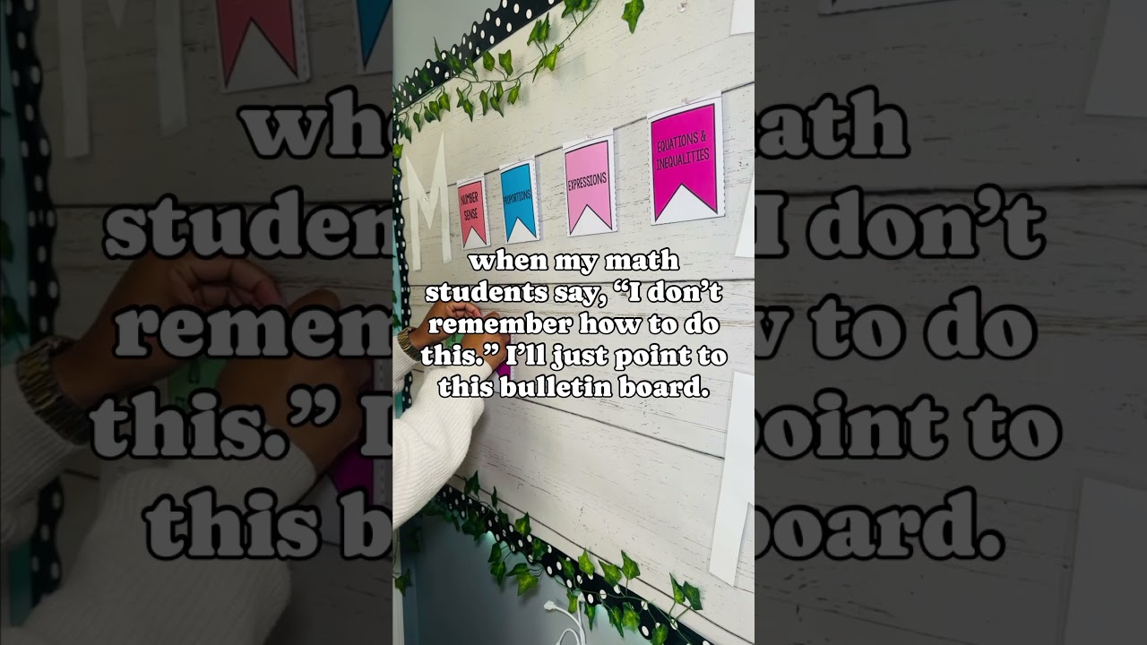 Math Reference Sheets Bulletin Board #mathteachers #middleschoolmath