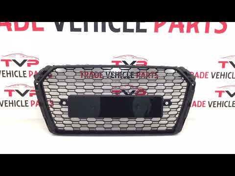 Fits Audi A4 S4 B9 2015-2018 Front Bumper Grille Gloss Black Honeycomb Sport video