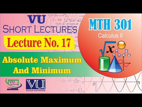 MTH301 Short Lecture 17 | Absolute Maximum and Minimum | Calculus 2 | VU Smart Learning