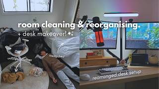 room & desk makeover! — cleaning, reorganising, decluttering 🌱