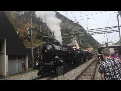 [FR/DE] C5/6 Double traction au Gothard B3/4 + Re4/4 + Ce6/8 -21.10.2017- Transports Publics Suisses