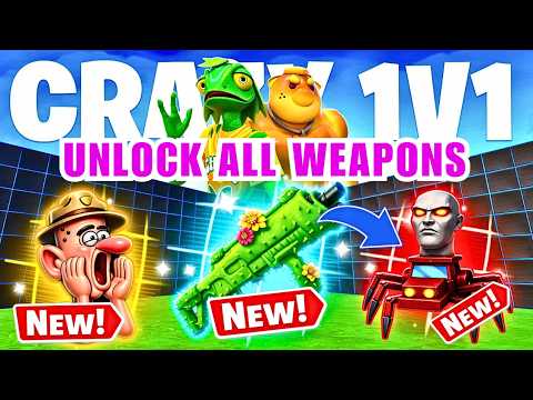 NEW WEAPONS CRAZY 1V1 FFA ALL GUNS & RIDES MAP FORTNITE CREATIVE -  PART 45 @hozzy