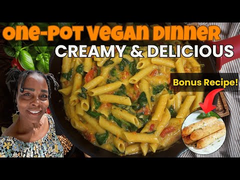 One Pot Tuscan Pasta + Garlic Breadsticks – The Perfect Cozy Meal!