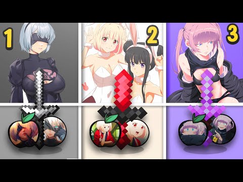 TOP 3 MEJORES ANIME WAIFU TEXTURE PACKS para MINECRAFT PVP | NIER AUTOMATA, LYCORIS RECOIL, NAZUNA