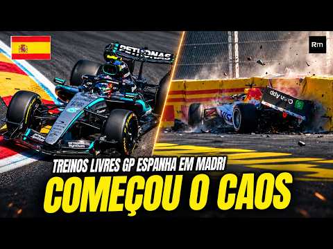 TREINOS LIVRES COM BATIDA, ESCAPADAS, TEMPOS DESPENCANDO E PILOTOS SE ATRAPALHANDO - GP ESPANHA