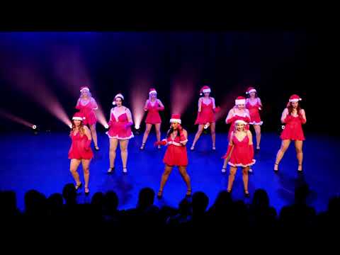 Beginner Bump Grind Shimmy students perform Santa Baby - The Bombshell Burlesque Academy