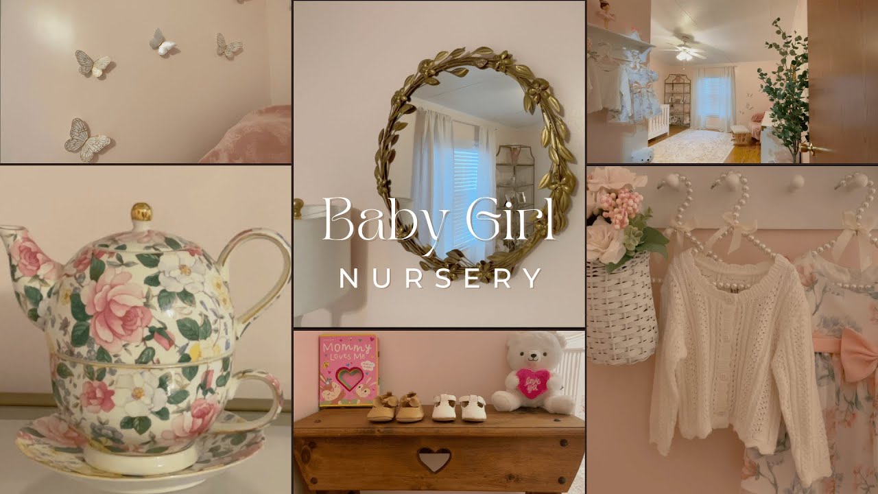 Baby Girl Nursery | Room Makeover | Pink, White and Gold | Sweet & Girly